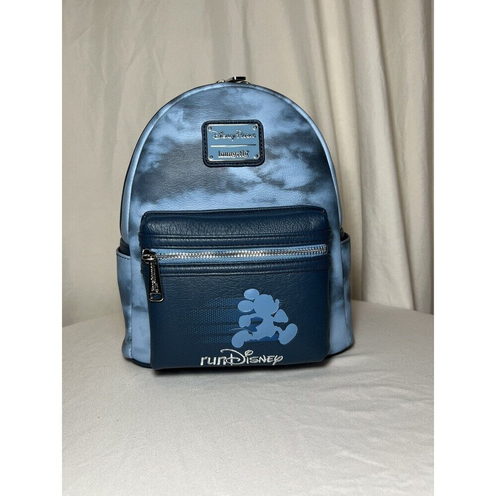 Disney Parks RunDisney Wine And Dine 2023 Blue Tie Dye Loungefly Backpack NWT - Picture 2 of 9